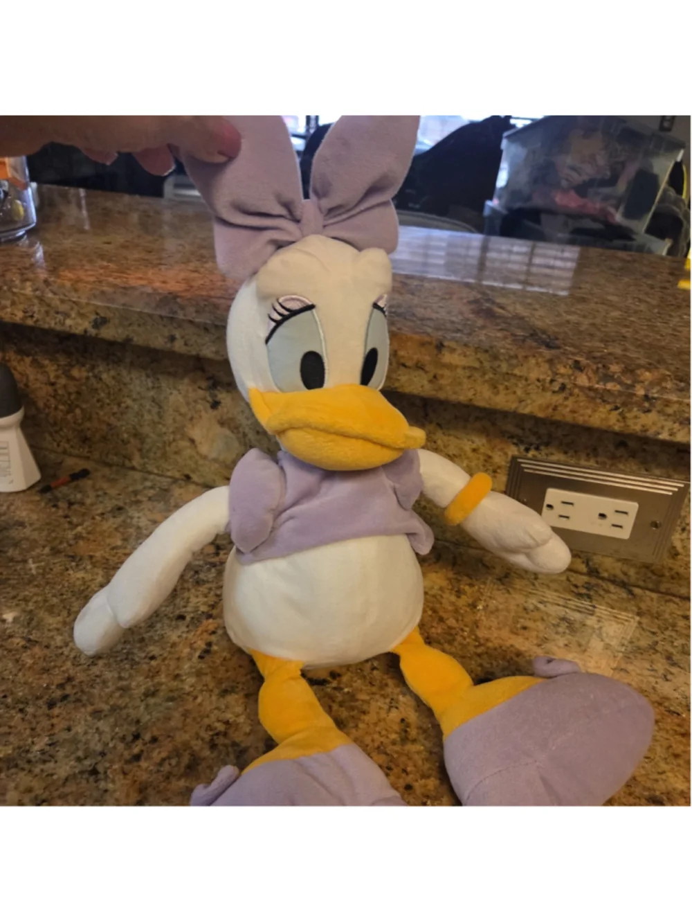 Disney Daisy Duck Plush Toy One Size White Purple 18 in